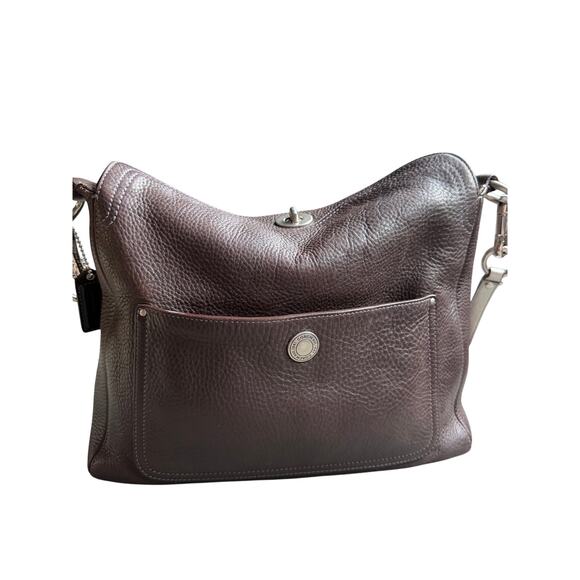Coach Handbags - Coach 10132 Distressed Pebbled Leather Dark Brown Chelsea Shoulder Bag Y2K